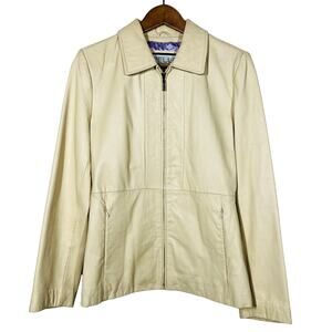 Vintage Pelle x Wilson Leather Jacket Full Zip Buttercream Coat Casual - S